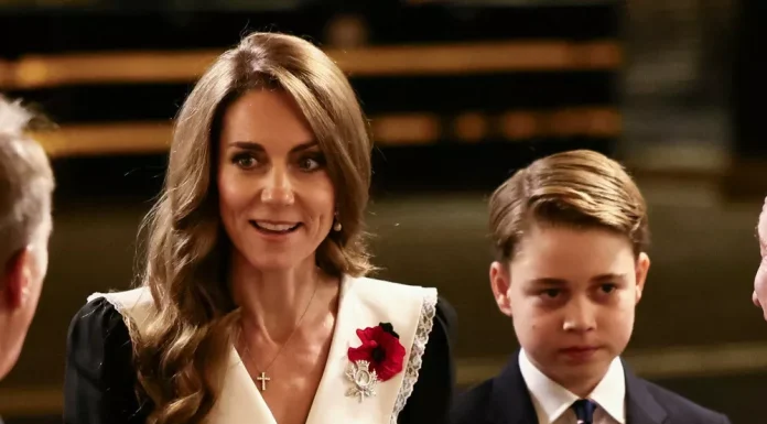 Prince George made his debut at the Festival of Remembrance in London, supported by his mother, Kate Middleton.