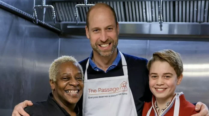 Prince William and his son, Prince George, prepared a Christmas dinner for the poor.