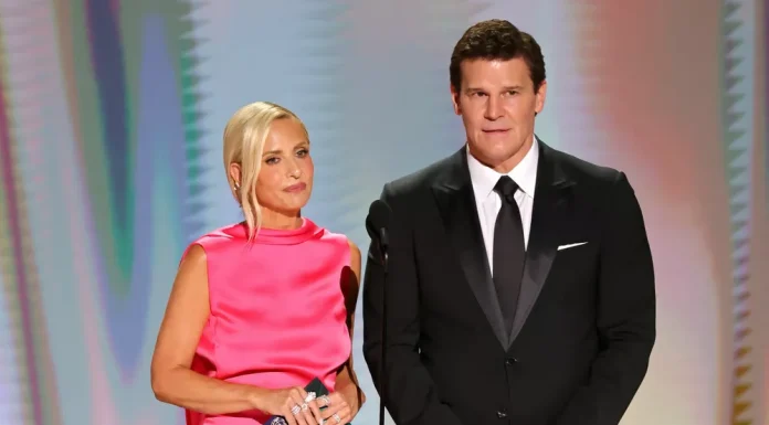 Sarah Michelle Gellar and David Boreanaz reunited on the 2026 Emmy Awards red carpet.